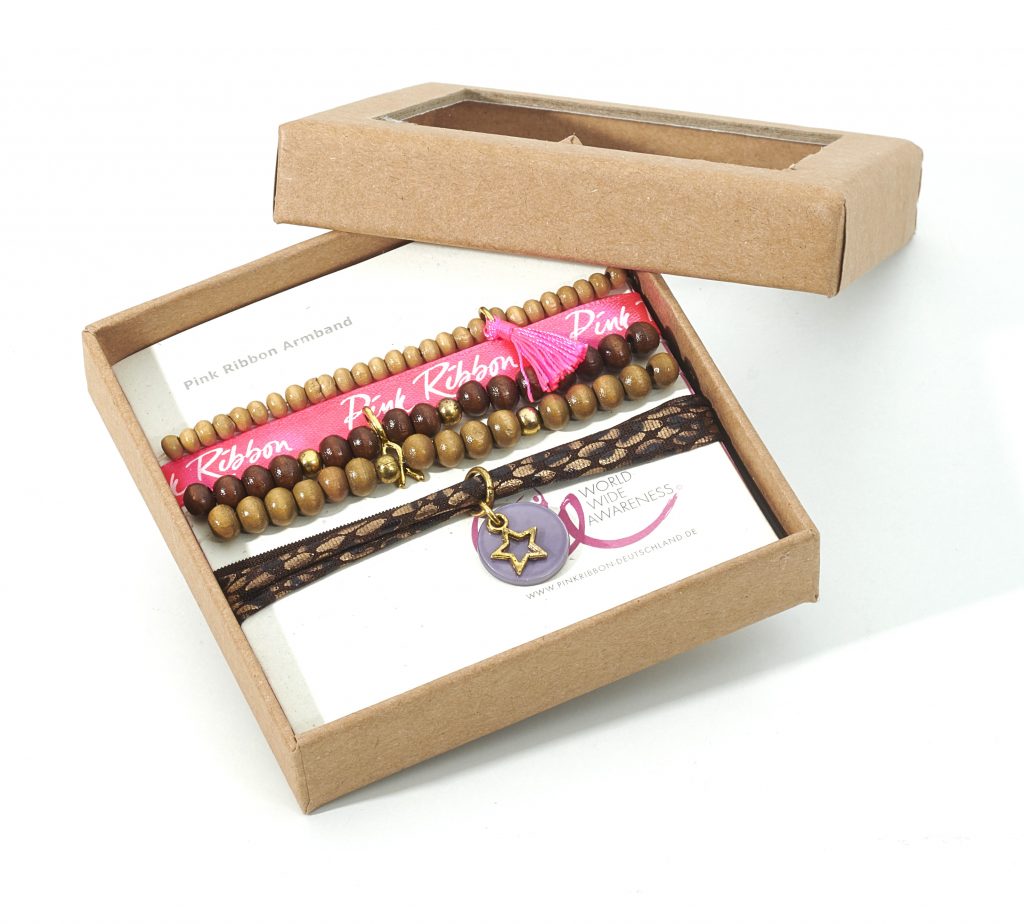 Give-Away Pink Riboons, stylische Armbänder zum Ausdruck der Verbundenheit mit Pinkpaddler Koblenz